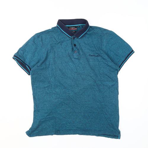 Pierre Cardin Men's Blue Polo Shirt, M, Regular Fit