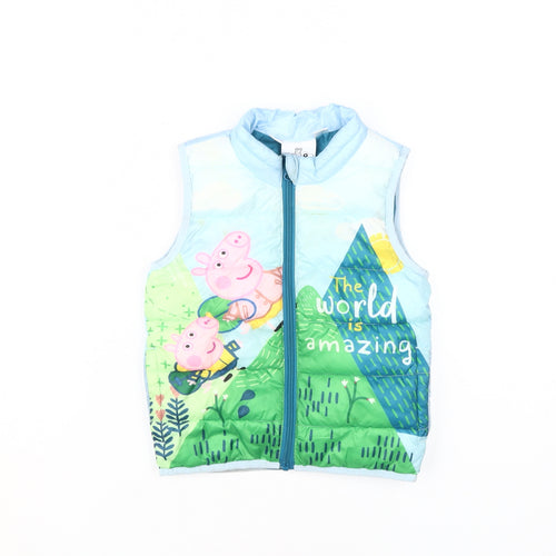 Peppa Pig Boys Blue Puffer Jacket 2-3 Years Quilted Lined