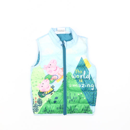 Peppa Pig Unisex Kids Blue Puffer Jacket 2-3 Years
