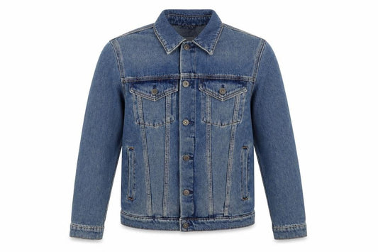 Front view of Topman Men's Blue Denim Basic Jacket, size S
