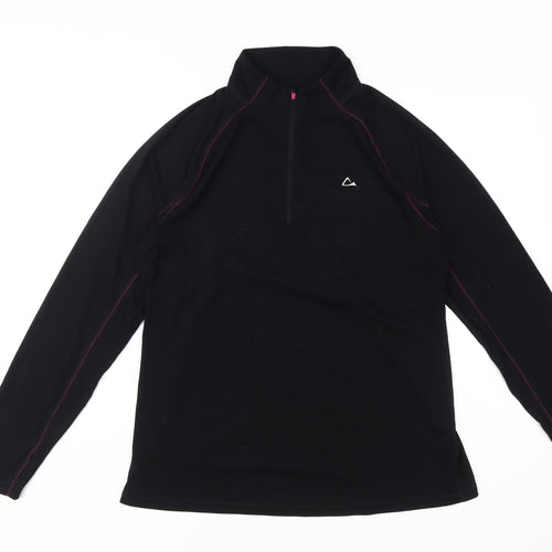 Laikus Women's Black XL Merino Blend 1/2 Zip Sweatshirt