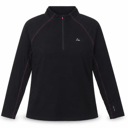 Laikus Women's Black XL Merino Blend 1/2 Zip Sweatshirt