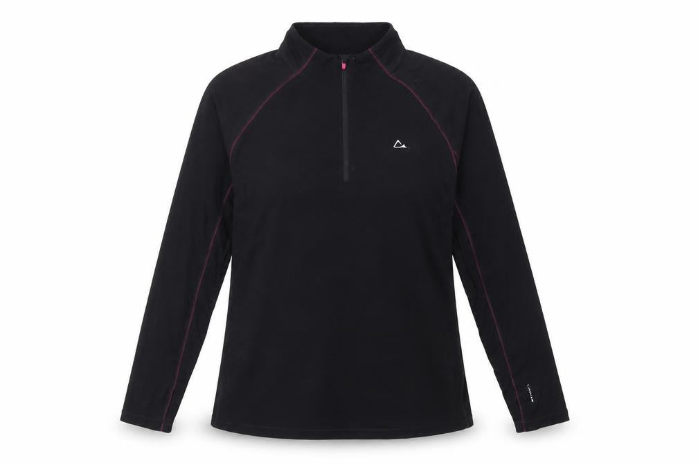 Laikus Women's Black XL Merino Blend 1/2 Zip Sweatshirt