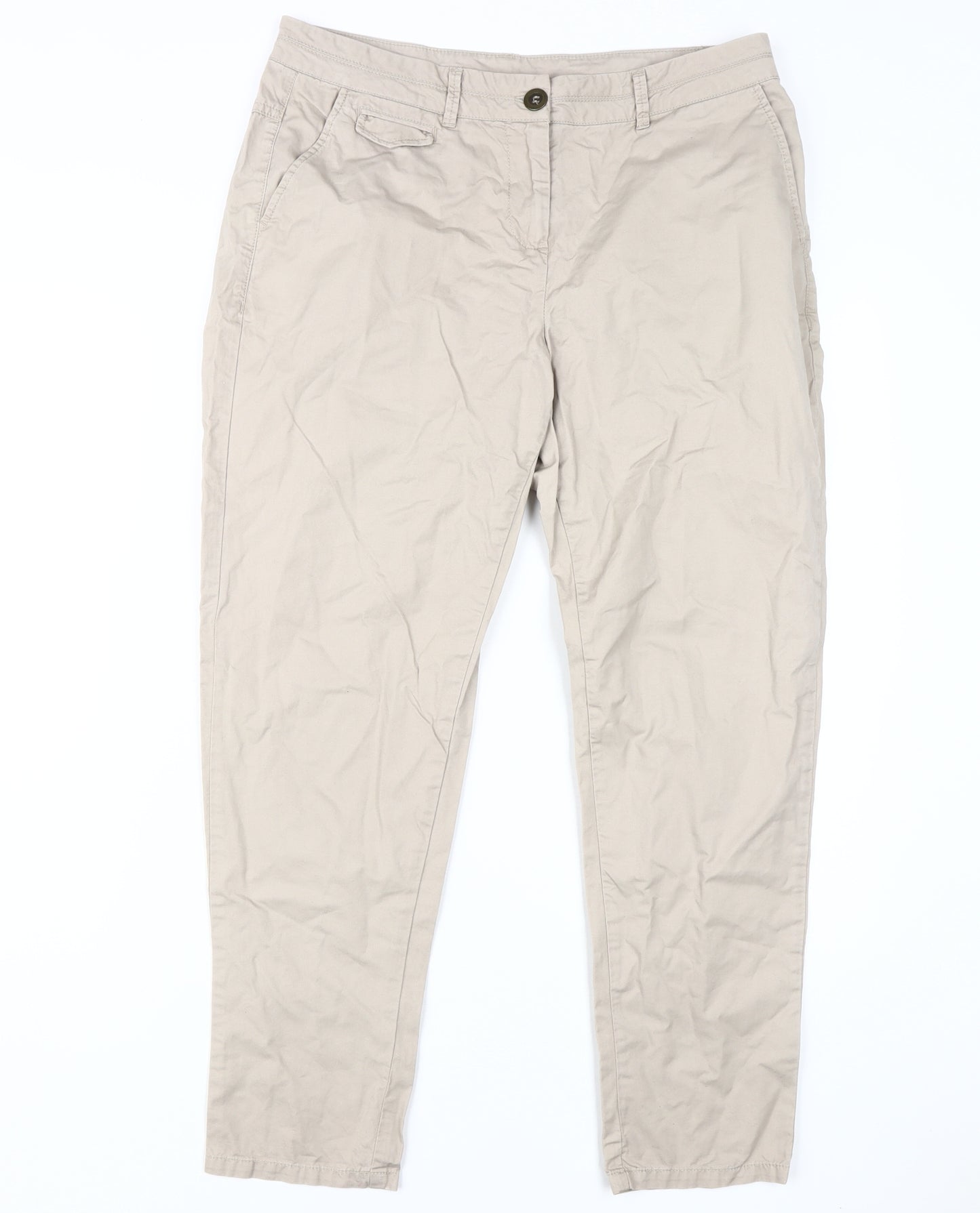 Wallis Women’s Beige Chino Trousers Size 12 Petite