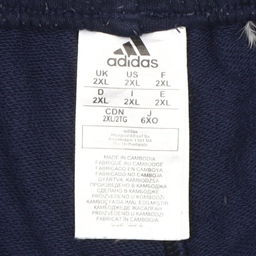 Adidas Unisex Blue Sweat Shorts 2XL Gym & Training