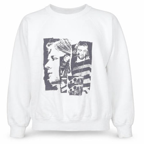 Unisex Adults White Music Graphic Sweatshirt XS