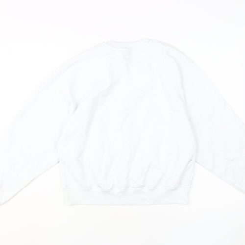 Unisex Adults White Music Graphic Sweatshirt XS
