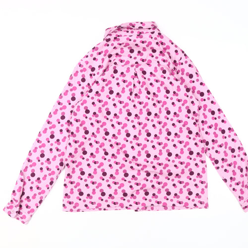 Cotton Traders Women's Pink Polka Dot Button-Up Shirt Size 10