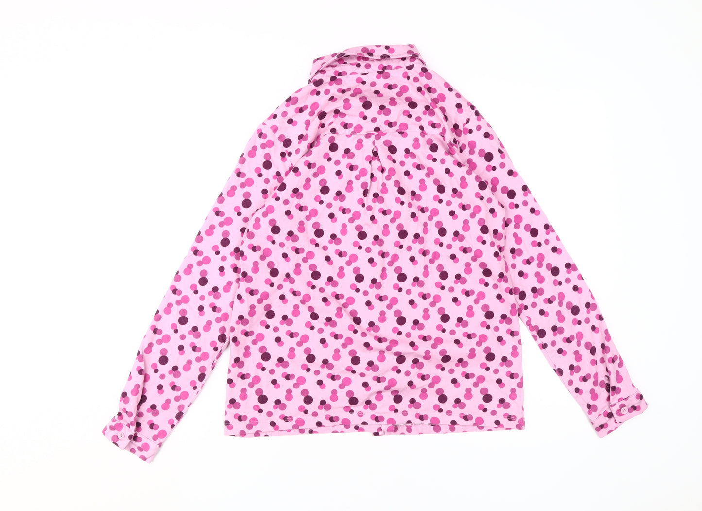 Cotton Traders Women's Pink Polka Dot Button-Up Shirt Size 10