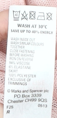 Marks and Spencer Girls Pink Dress, Long Sleeve, 6-7 Years