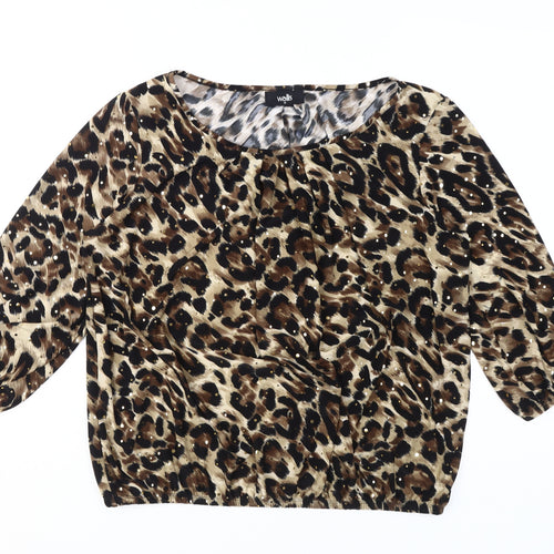 Wallis Women's Multicoloured Animal Print Blouse, Size M