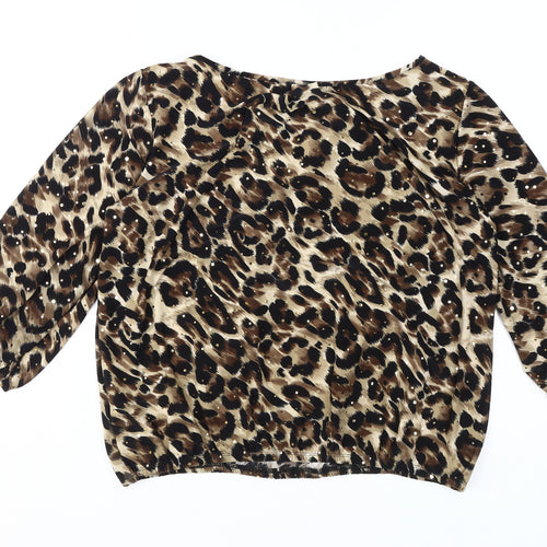 Wallis Women's Multicoloured Animal Print Blouse, Size M