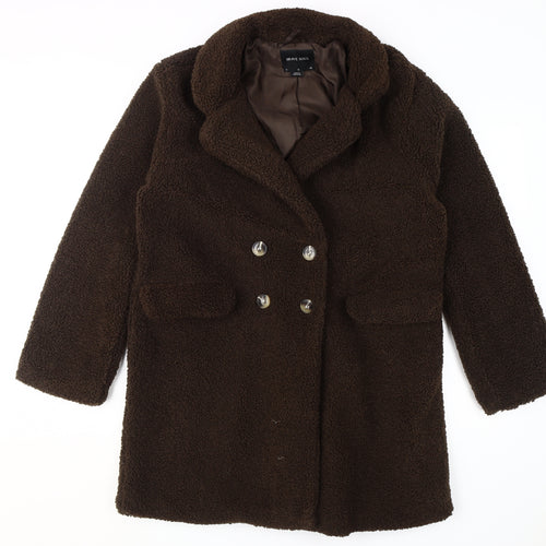 Brave Soul Women's Brown Overcoat, M, Classic, Lined