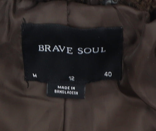 Brave Soul Women's Brown Overcoat, M, Classic, Lined