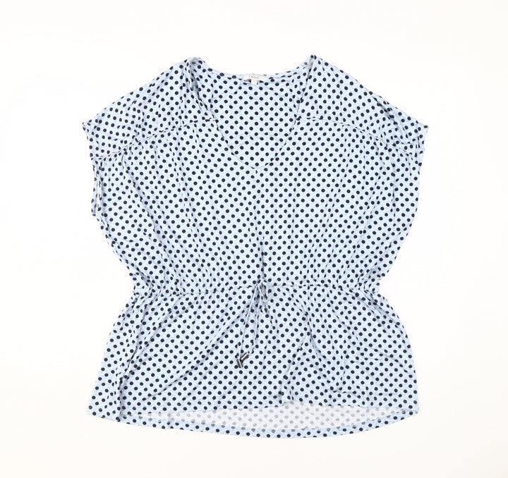 Next Women's Blue Polka Dot Tunic Blouse Size 12