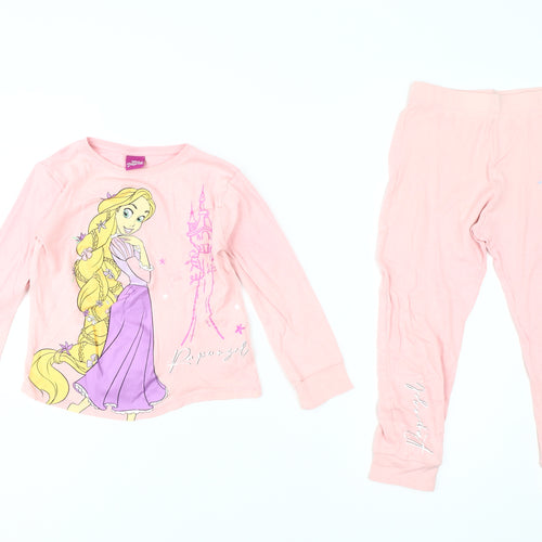 Disney Girls Pink Rapunzel Pyjama Set 5-6 Years