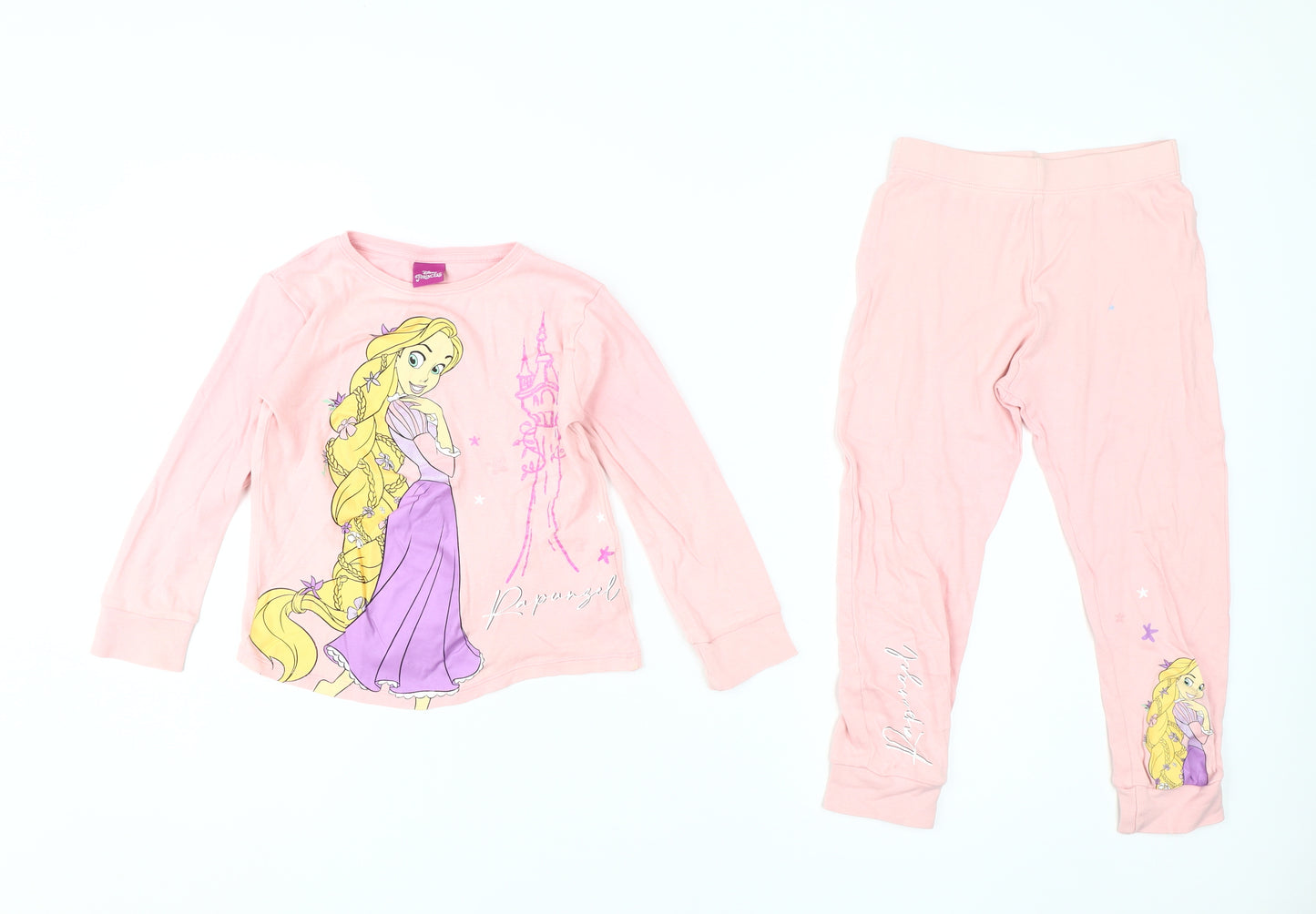Disney Girls Pink Rapunzel Pyjama Set 5-6 Years