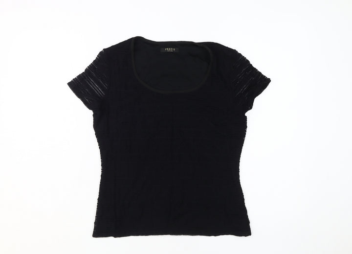 Precis Women Black Petite Scoop Neck T-Shirt