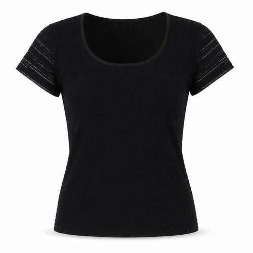 Precis Women Black Petite Scoop Neck T-Shirt