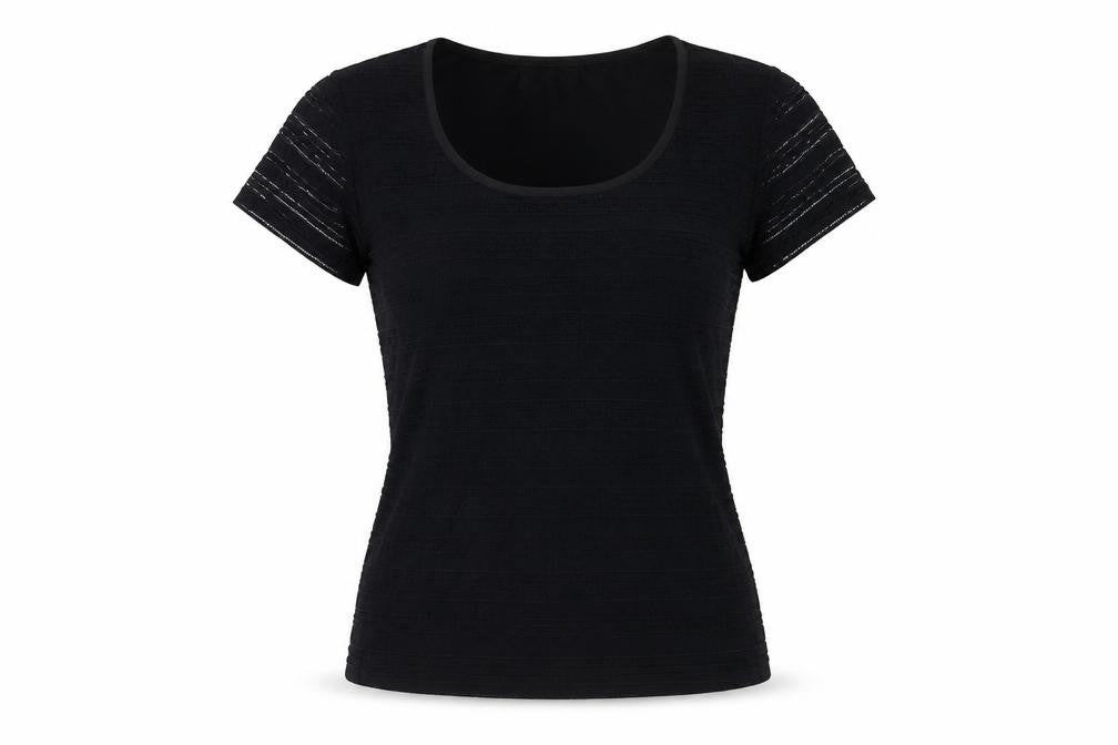 Precis Women Black Petite Scoop Neck T-Shirt