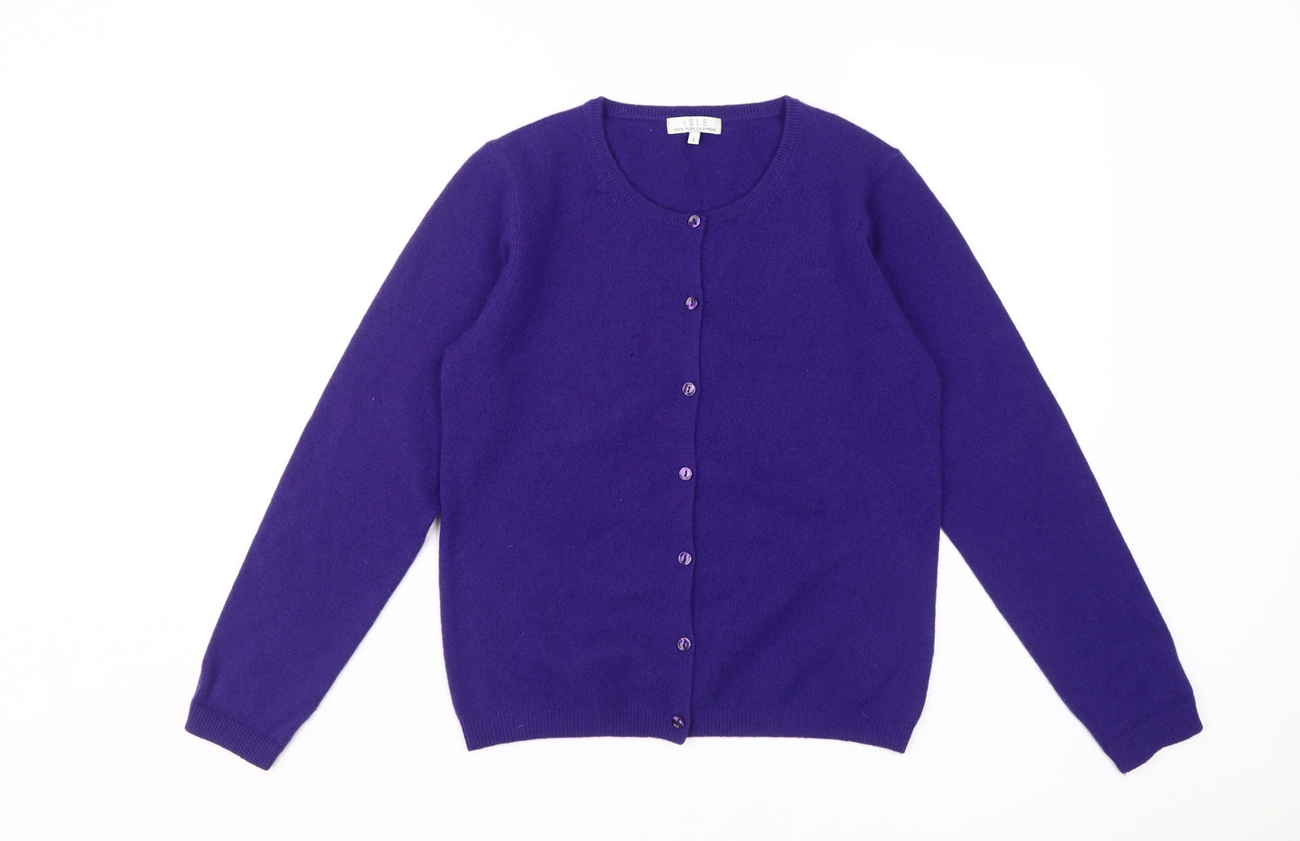 Isle Women's Purple Cashmere Cardigan, S