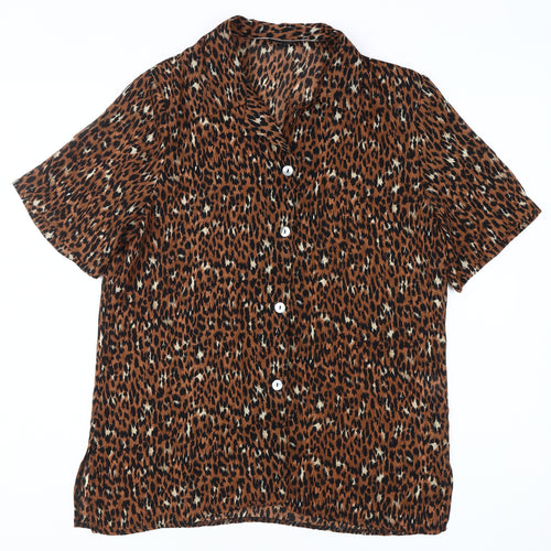 The Collection Women's Brown Animal Print Button-Up Shirt