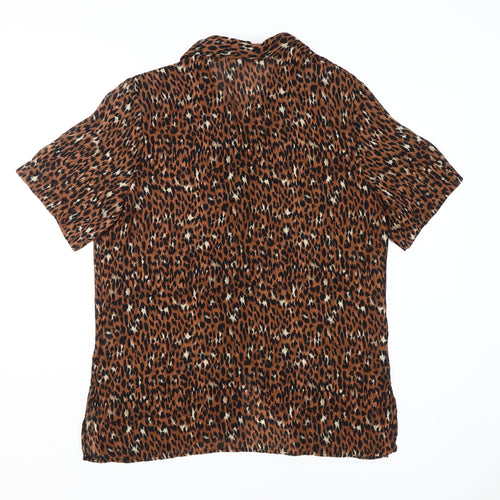 The Collection Women's Brown Animal Print Button-Up Shirt