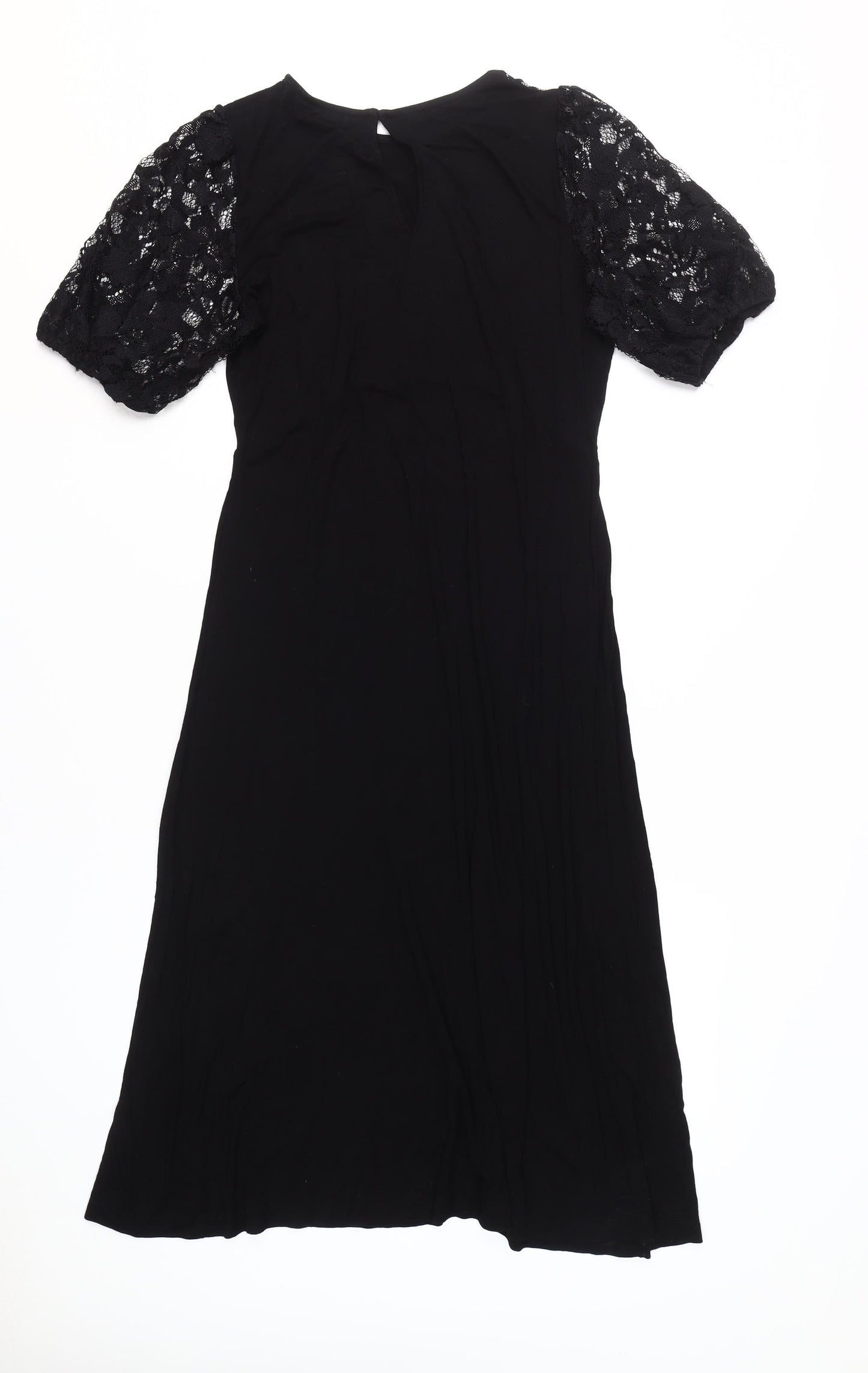 Lipsy Women's Black Lace Puff Sleeve Dress