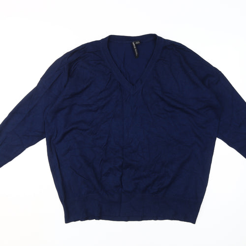 Capsule Women's Blue V-Neck Plus Pullover Jumper Size 20/22