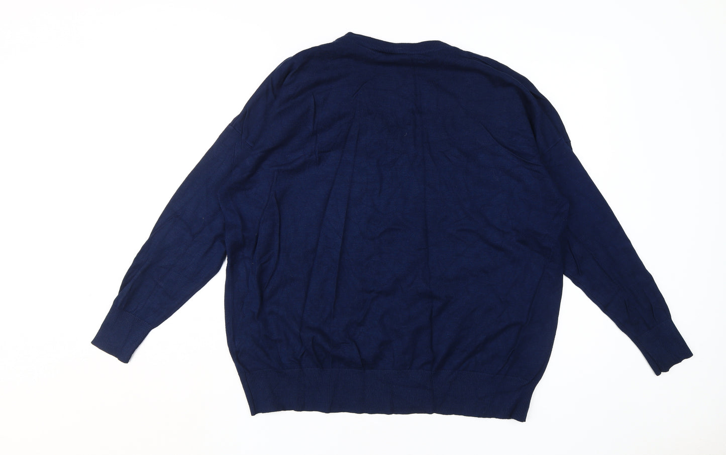Capsule Women's Blue V-Neck Plus Pullover Jumper Size 20/22