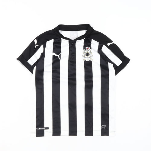 Puma Boys Football Jersey Black White Stripe 9-10 Years
