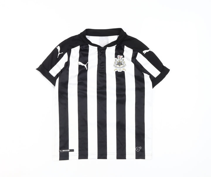 Puma Boys Football Jersey Black White Stripe 9-10 Years
