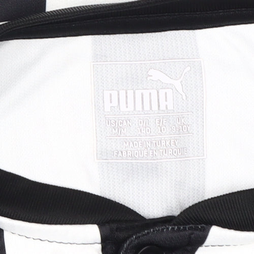 Puma Boys Football Jersey Black White Stripe 9-10 Years
