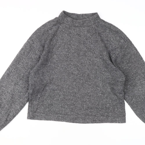 Zara Women's Grey Mock Neck Pullover Jumper Size 8