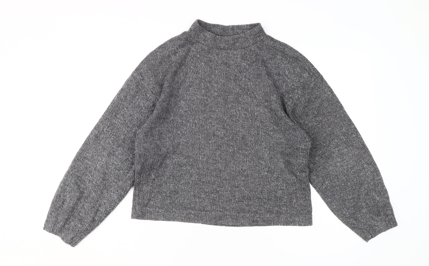 Zara Women's Grey Mock Neck Pullover Jumper Size 8