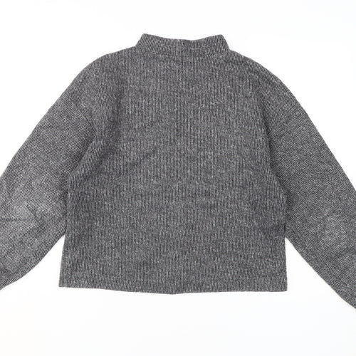 Zara Women's Grey Mock Neck Pullover Jumper Size 8