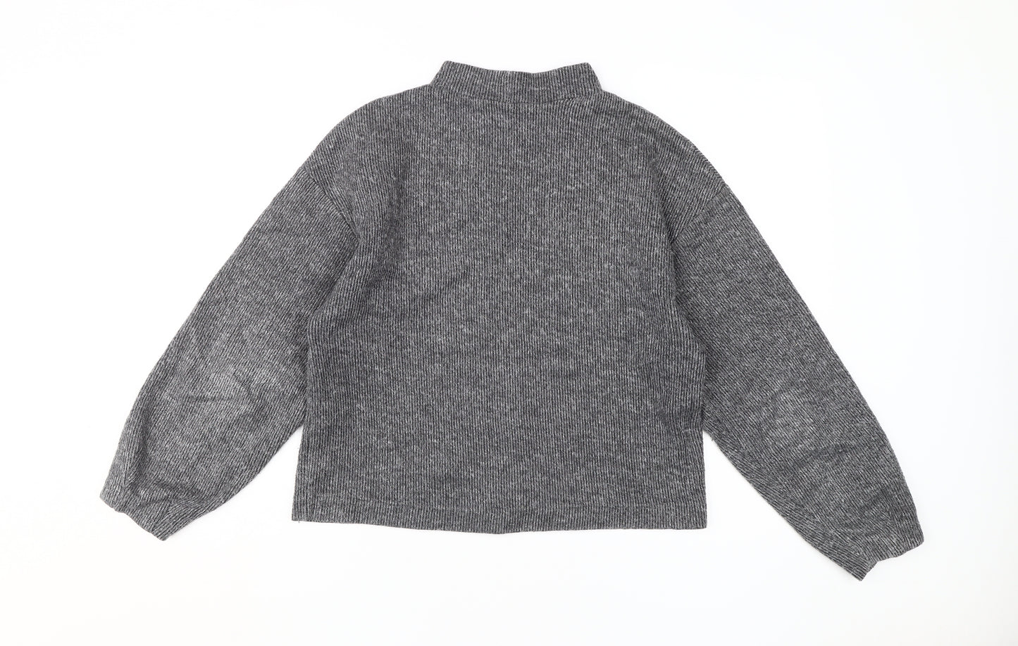 Zara Women's Grey Mock Neck Pullover Jumper Size 8
