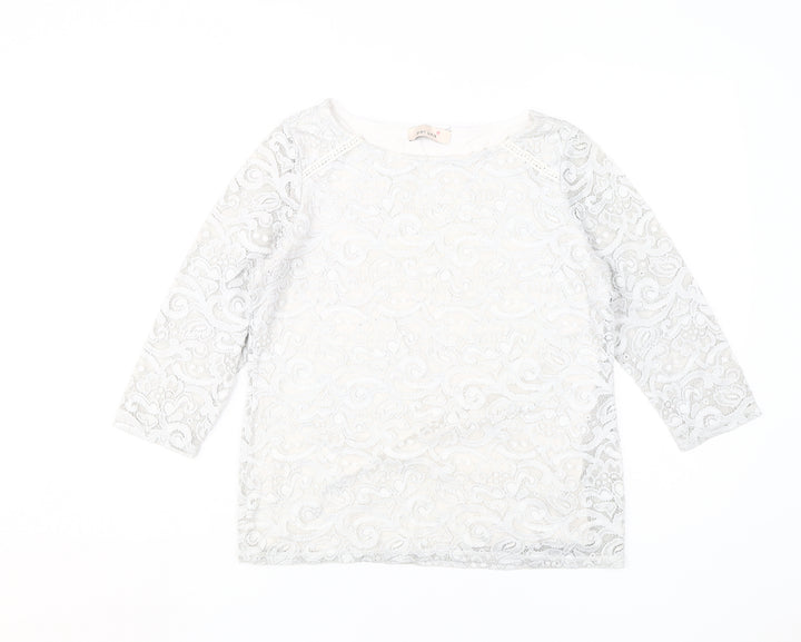 Marks and Spencer Ivory Lace Blouse, UK 10, 3/4 Sleeve