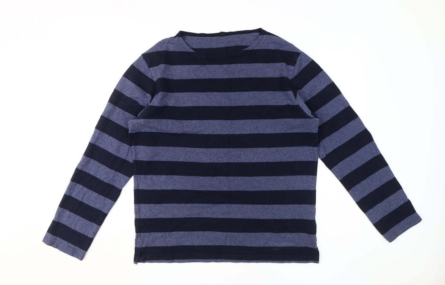 Uniqlo Men's Blue Stripe Pullover Jumper M