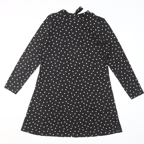 Marks and Spencer Women's Black Polka Dot Shift Dress Size 12