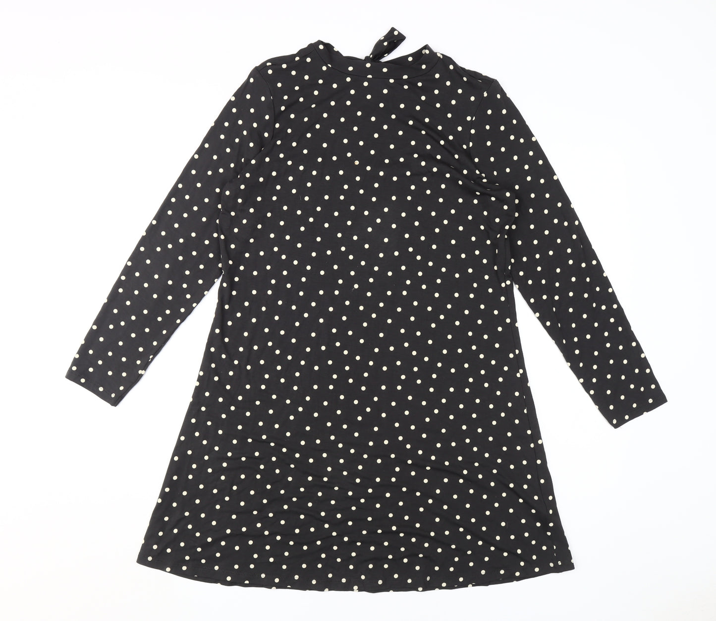 Marks and Spencer Women's Black Polka Dot Shift Dress Size 12