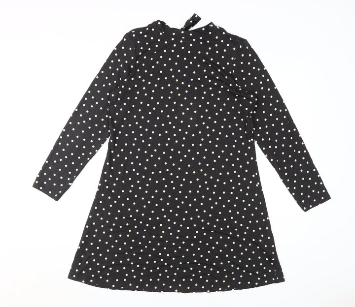 Marks and Spencer Women's Black Polka Dot Shift Dress Size 12