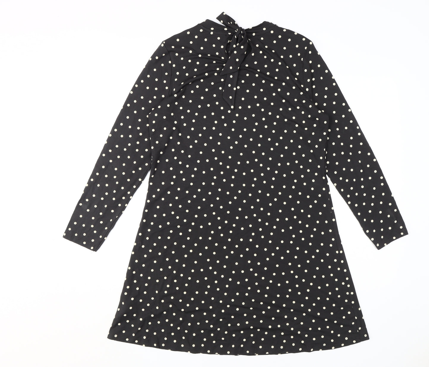 Marks and Spencer Women's Black Polka Dot Shift Dress Size 12