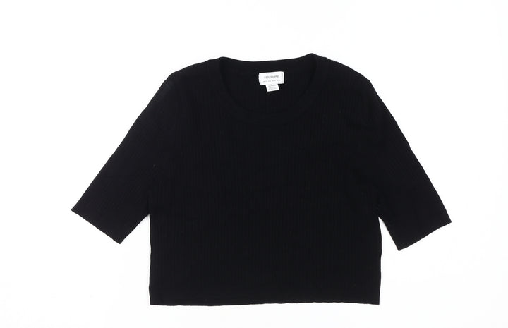 Seraphine Women's Black Knit Top, Size 10, 3/4 Sleeve