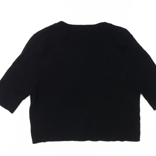 Seraphine Women's Black Knit Top, Size 10, 3/4 Sleeve