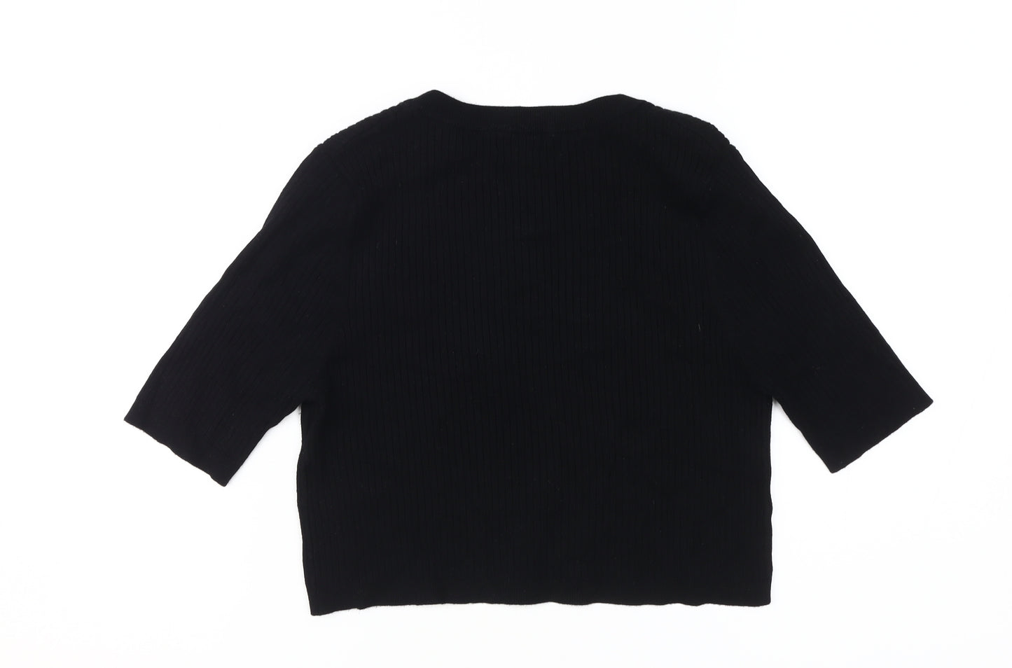Seraphine Women's Black Knit Top, Size 10, 3/4 Sleeve
