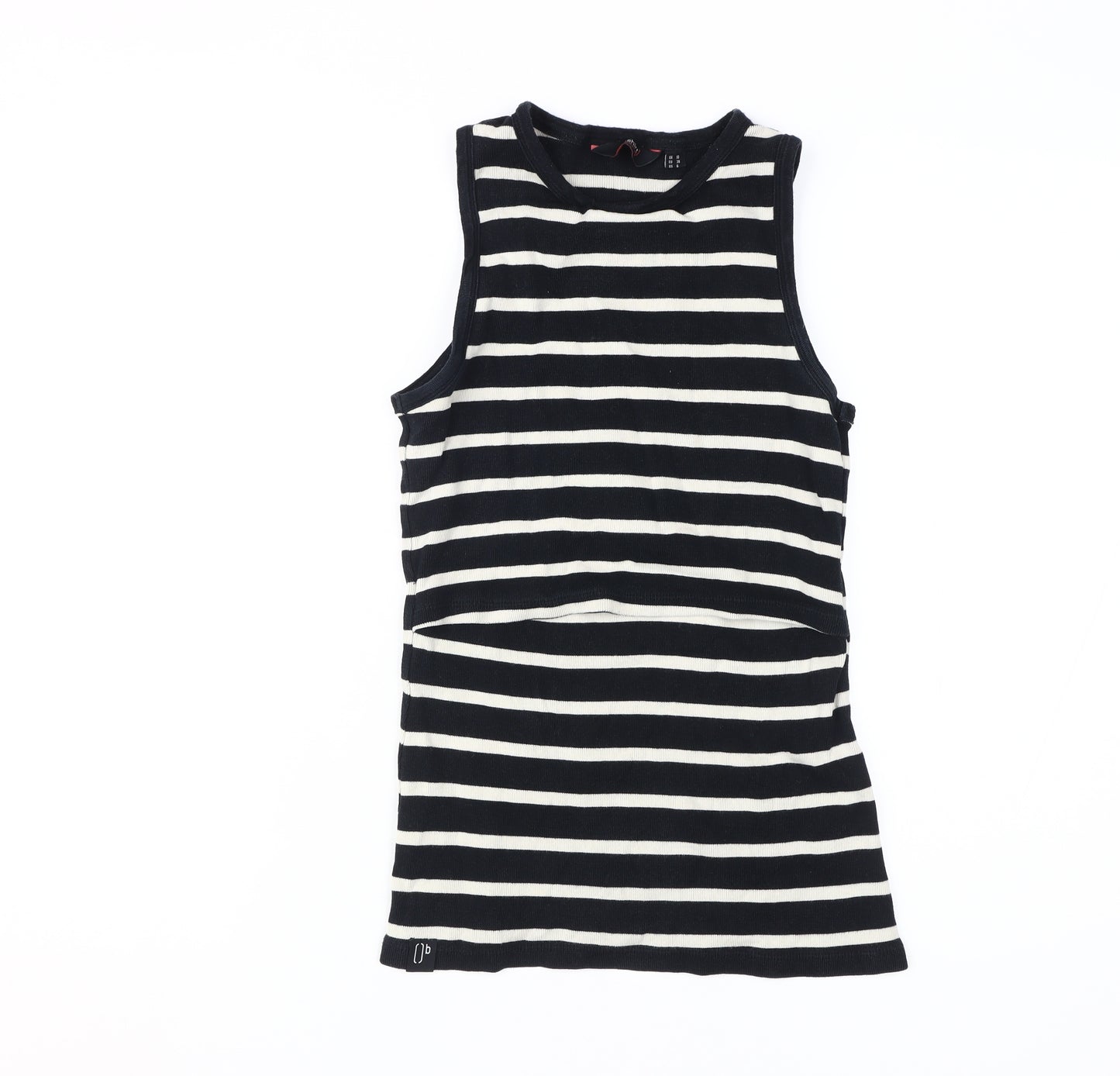BShirt Women's Black Striped Jersey Tank, Size 10