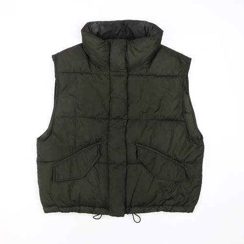H&M Women’s Green Puffer Waistcoat, S, Outdoor