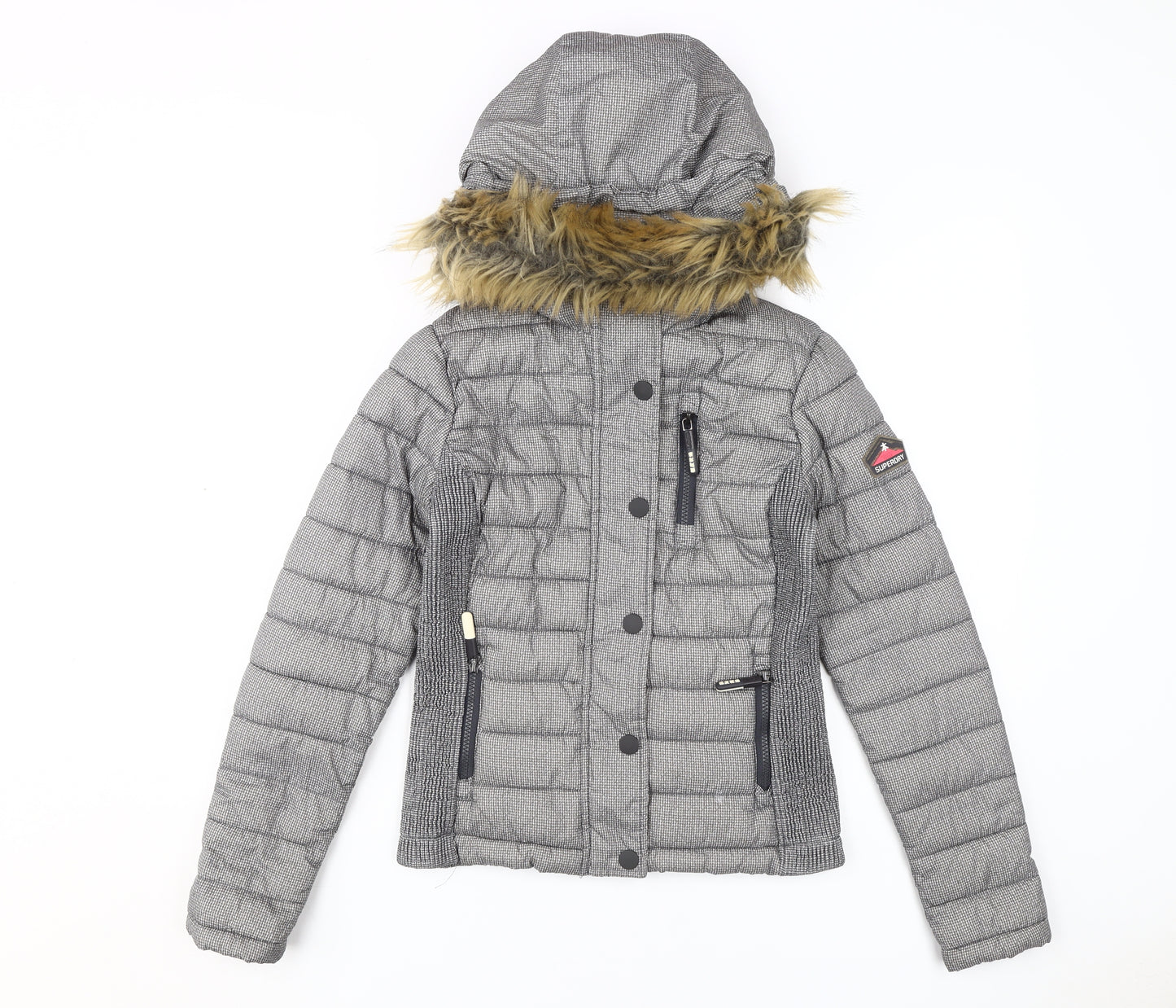 Superdry Women's Grey Puffer Jacket 2XS Winter