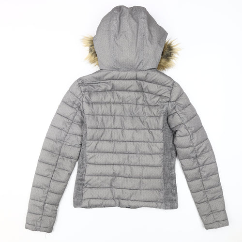 Superdry Women's Grey Puffer Jacket 2XS Winter